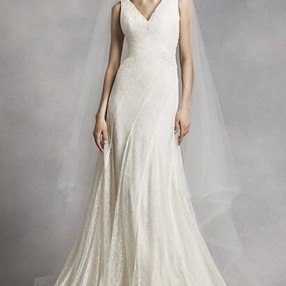 White by Vera Wang lace wedding dress